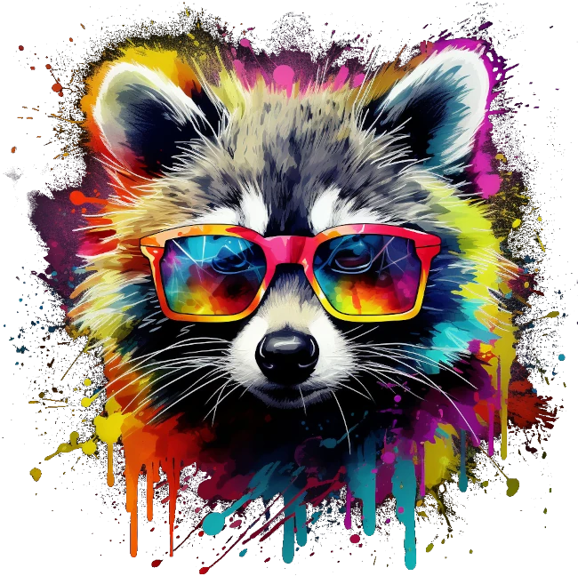 Neon Painted Racoon